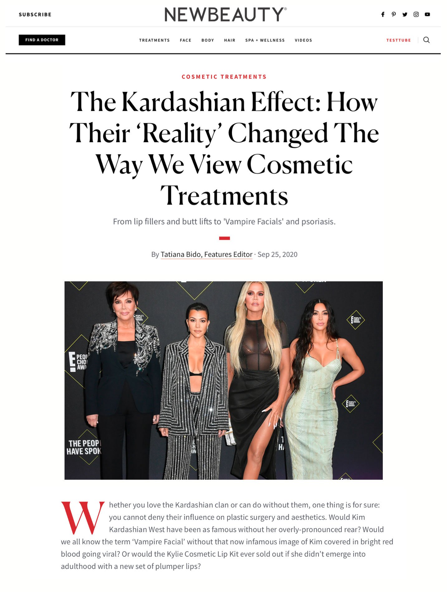 New Beauty Kardashian Effect Article